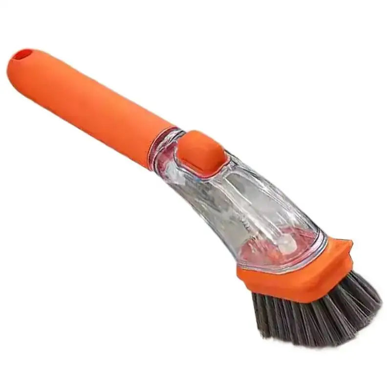 Refillable Liquid Cleaning Brush – Long Handle Kitchen Scrubber