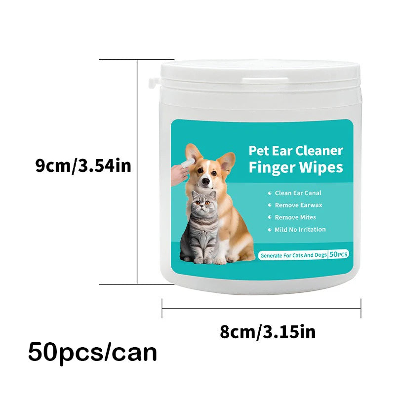 Gentle Ear Cleaning Wipes For Cats & Dogs