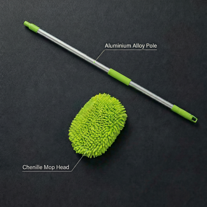 Chenille Car Washing Mop With Long Telescopic Handle & Removable Heads