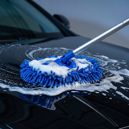 Chenille Car Washing Mop With Long Telescopic Handle & Removable Heads