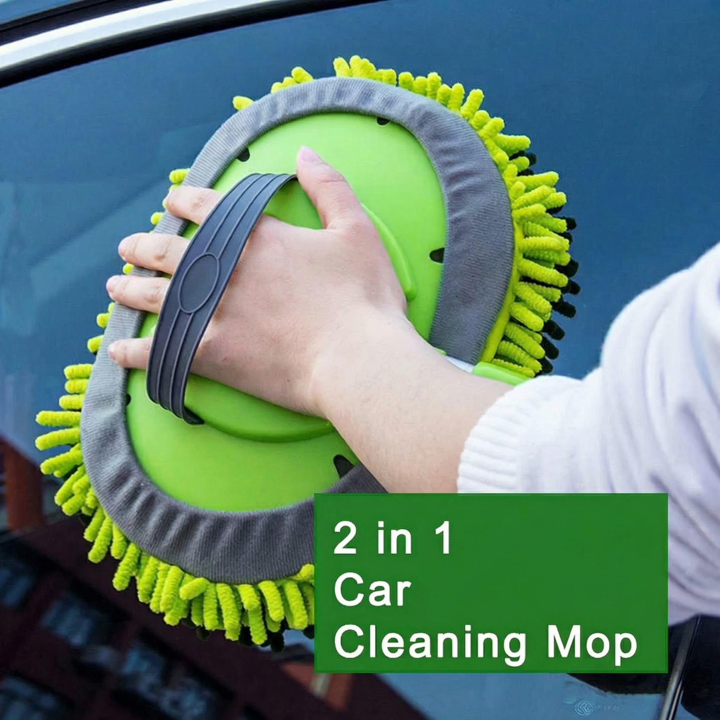 Chenille Car Washing Mop With Long Telescopic Handle & Removable Heads