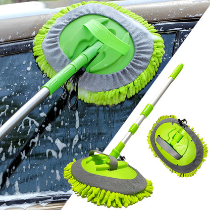 Chenille Car Washing Mop With Long Telescopic Handle & Removable Heads
